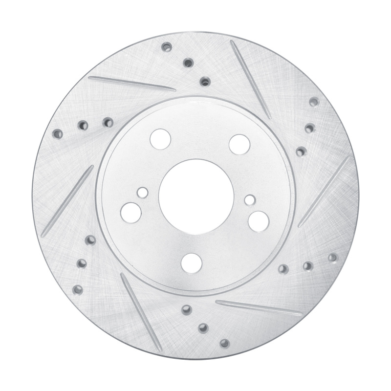 Picture of RNC Brake Rotor - Drill & Slot - R1 10-17 Lexus CT200H Front Right Drilled & Slotted Silver Brake Rotor rnc631-76087R