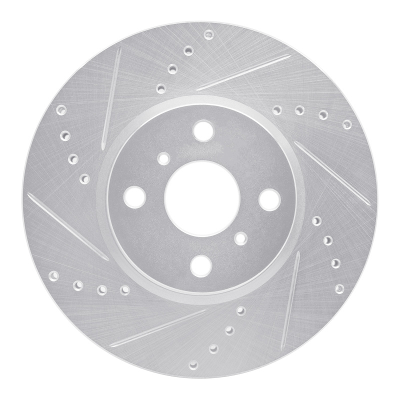 Picture of RNC Brake Rotor - Drill & Slot - R1 12-18 Toyota Yaris (USA/Canada) Front Left Drilled & Slotted Silver Brake Rotor rnc631-76088L