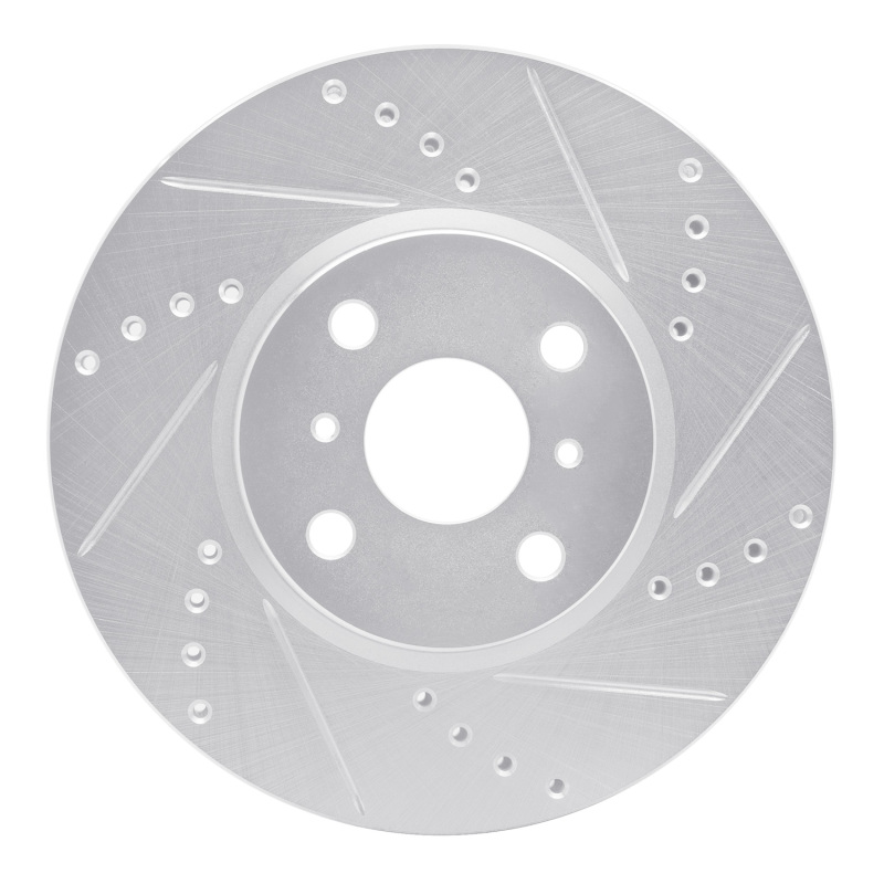 Picture of RNC Brake Rotor - Drill & Slot - R1 12-18 Toyota Yaris (USA/Canada) Front Right Drilled & Slotted Silver Brake Rotor rnc631-76088R