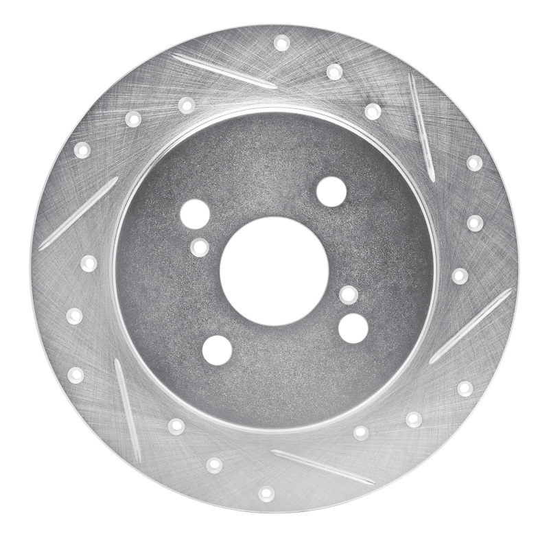Picture of RNC Brake Rotor - Drill & Slot - R1 12-18 Toyota Yaris (USA/Canada) Rear Right Drilled & Slotted Silver Brake Rotor rnc631-76090R