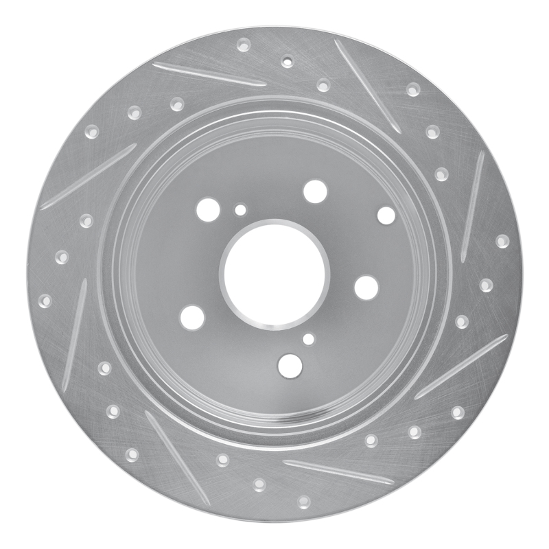 Picture of RNC Brake Rotor - Drill & Slot - R1 12-20 Toyota Mirai Rear Left Drilled & Slotted Silver Brake Rotor rnc631-76089L