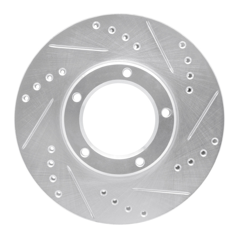 Picture of RNC Brake Rotor - Drill & Slot - R1 89-08 Toyota Hilux (Mexico) Front Right Drilled & Slotted Silver Brake Rotor rnc631-76106R