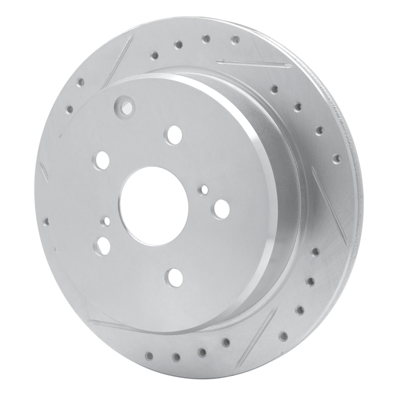 Picture of RNC Brake Rotor - Drill & Slot - R1 86-97 Toyota Previa Rear Left Drilled & Slotted Silver Brake Rotor rnc631-76101L