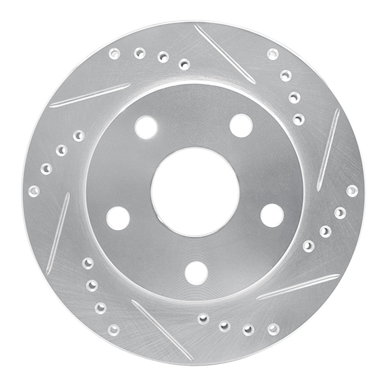 Picture of RNC Brake Rotor - Drill & Slot - R1 91-94 Toyota Previa Front Right Drilled & Slotted Silver Brake Rotor rnc631-76108R