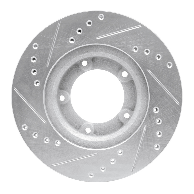 Picture of RNC Brake Rotor - Drill & Slot - R1 89-08 Toyota Hilux (Mexico) Front Right Drilled & Slotted Silver Brake Rotor rnc631-76106R