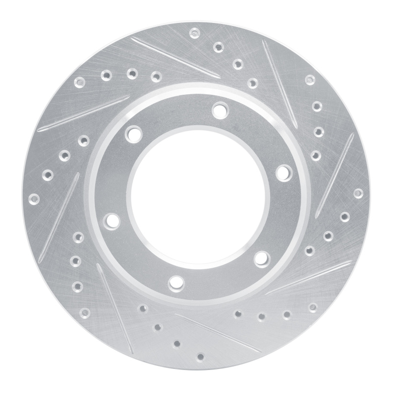 Picture of RNC Brake Rotor - Drill & Slot - R1 90-92 Toyota Land Cruiser Front Right Drilled & Slotted Silver Brake Rotor rnc631-76110R