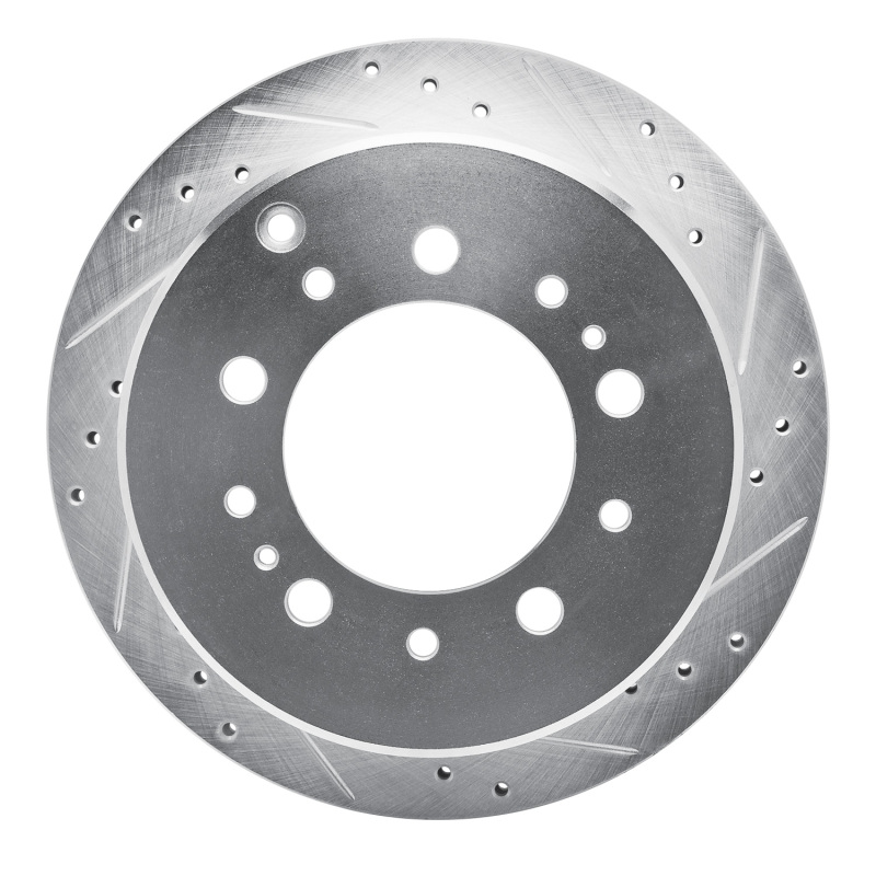 Picture of RNC Brake Rotor - Drill & Slot - R1 98-07 Lexus LX470 Rear Right Drilled & Slotted Silver Brake Rotor rnc631-76113R