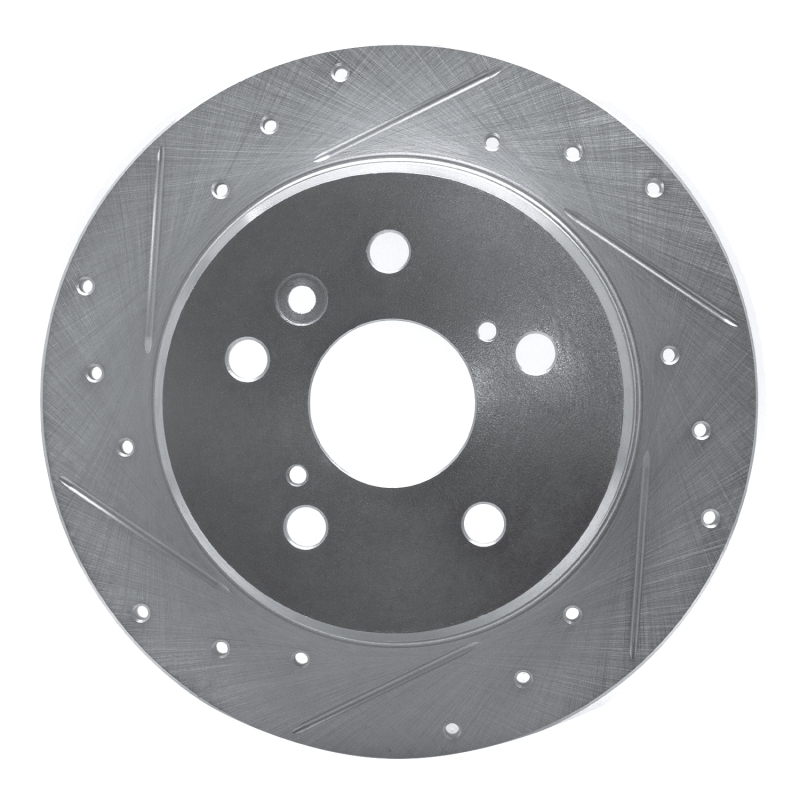 Picture of RNC Brake Rotor - Drill & Slot - R1 99-03 Lexus RX300 Rear Left Drilled & Slotted Silver Brake Rotor rnc631-76114L