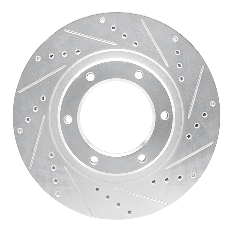 Picture of RNC Brake Rotor - Drill & Slot - R1 93-97 Lexus LX450 Front Right Drilled & Slotted Silver Brake Rotor rnc631-76116R
