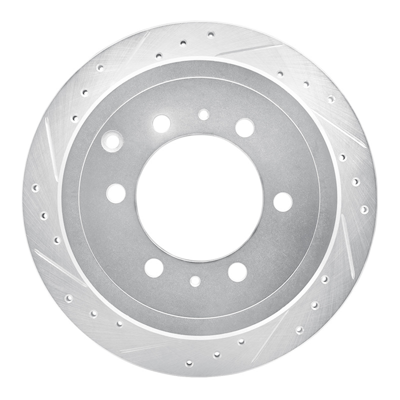 Picture of RNC Brake Rotor - Drill & Slot - R1 93-97 Lexus LX450 Rear Left Drilled & Slotted Silver Brake Rotor rnc631-76117L