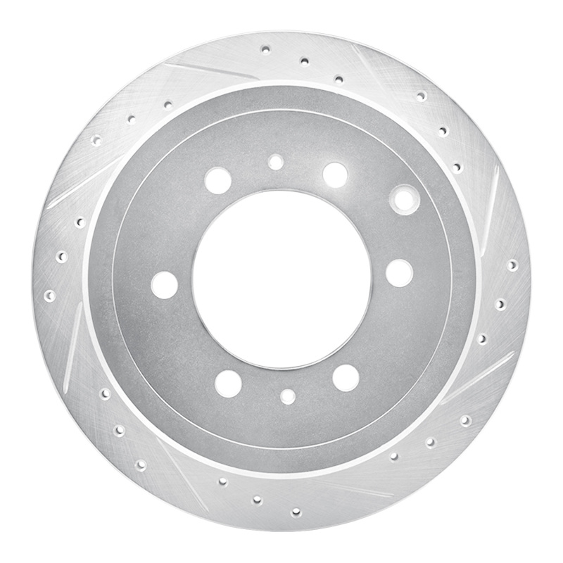 Picture of RNC Brake Rotor - Drill & Slot - R1 93-97 Lexus LX450 Rear Right Drilled & Slotted Silver Brake Rotor rnc631-76117R