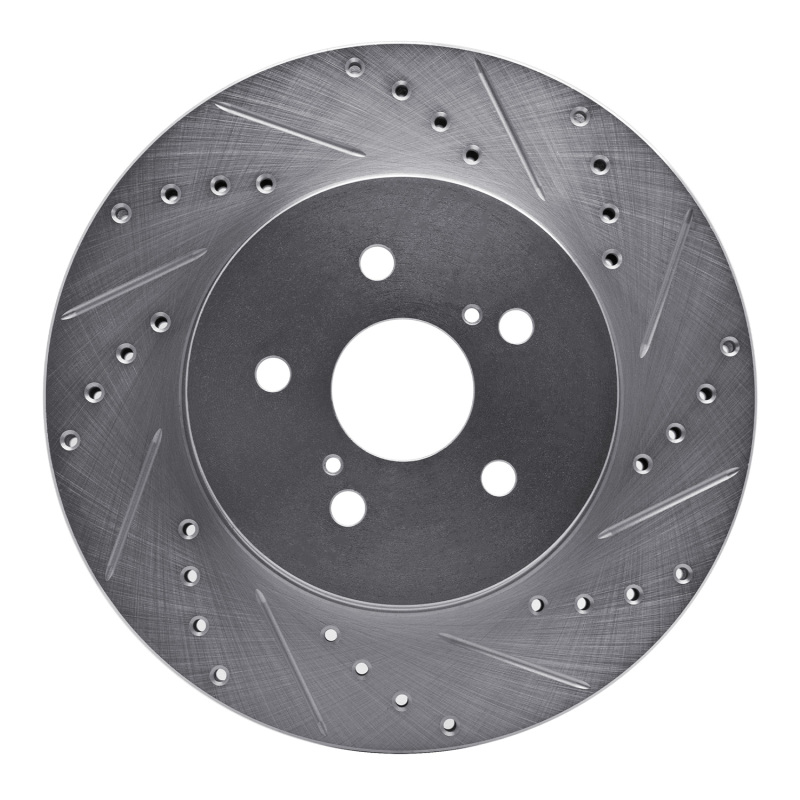 Picture of RNC Brake Rotor - Drill & Slot - R1 04-09 Lexus RX330 Front Right Drilled & Slotted Silver Brake Rotor rnc631-76129R