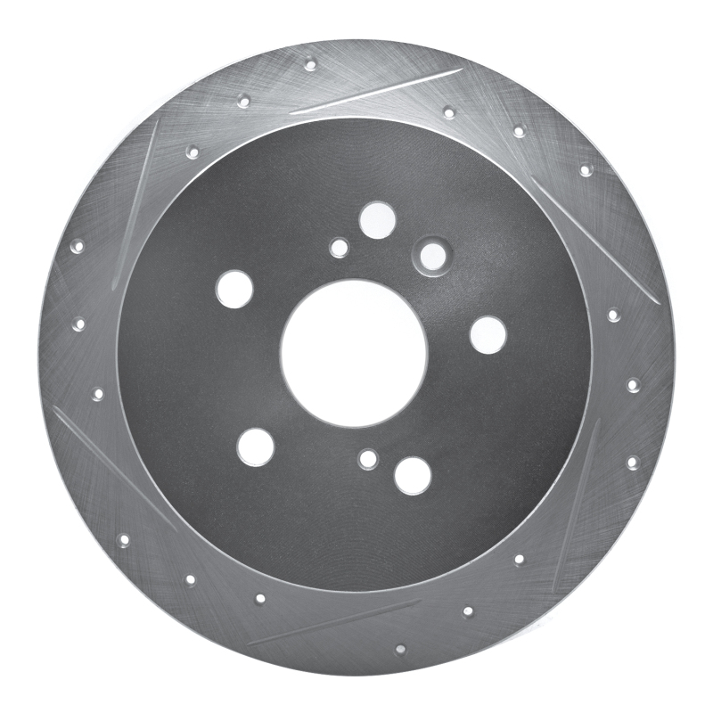 Picture of RNC Brake Rotor - Drill & Slot - R1 04-09 Lexus RX330 Rear Left Drilled & Slotted Silver Brake Rotor rnc631-76130L