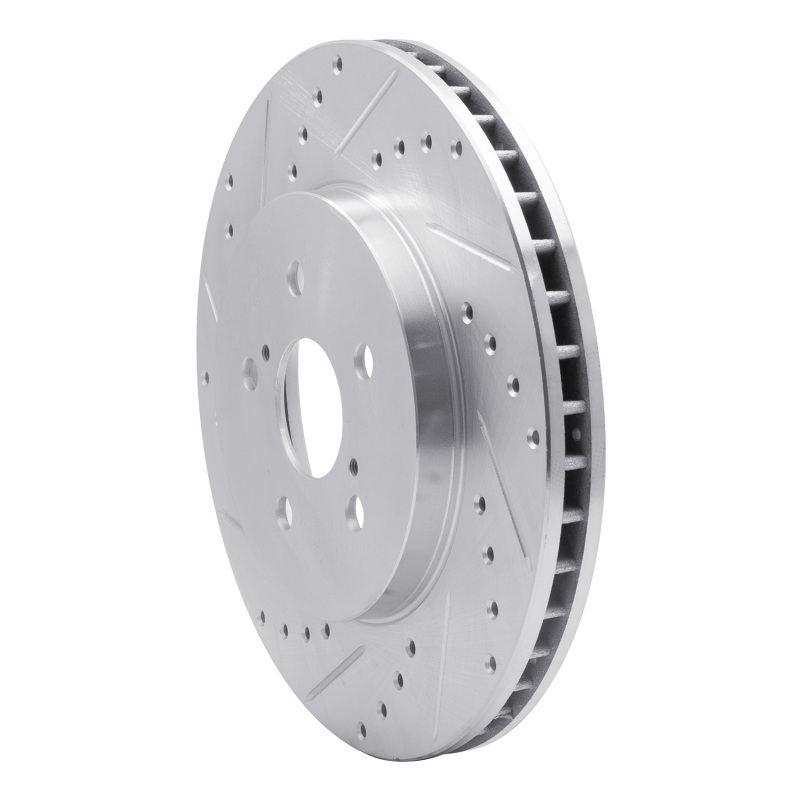Picture of RNC Brake Rotor - Drill & Slot - R1 04-09 Lexus RX350 Front Left Drilled & Slotted Silver Brake Rotor rnc631-76129L