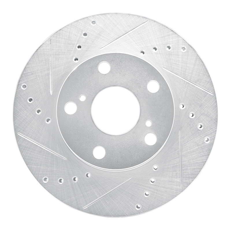 Picture of RNC Brake Rotor - Drill & Slot - R1 05-15 Toyota Tacoma Front Left Drilled & Slotted Silver Brake Rotor rnc631-76133L