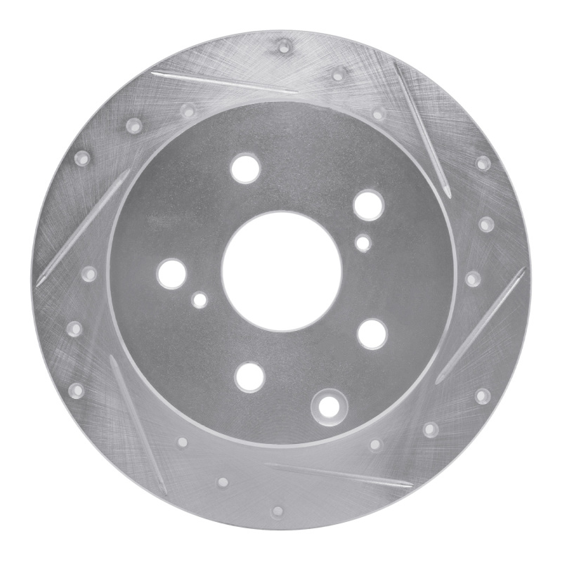 Picture of RNC Brake Rotor - Drill & Slot - R1 06-18 Lexus HS250H Rear Right Drilled & Slotted Silver Brake Rotor rnc631-76134R