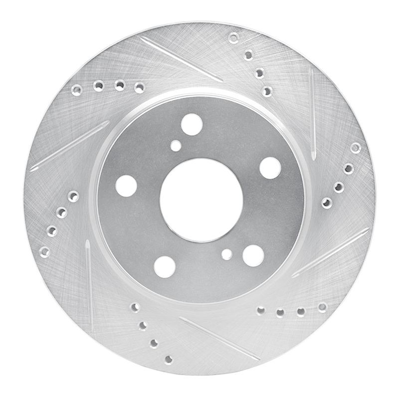 Picture of RNC Brake Rotor - Drill & Slot - R1 06-18 Lexus HS250H Front Right Drilled & Slotted Silver Brake Rotor rnc631-76135R