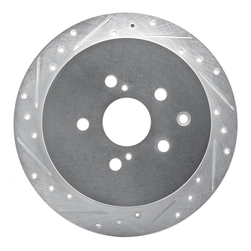 Picture of RNC Brake Rotor - Drill & Slot - R1 10-20 Lexus RX450h Rear Left Drilled & Slotted Silver Brake Rotor rnc631-76141L