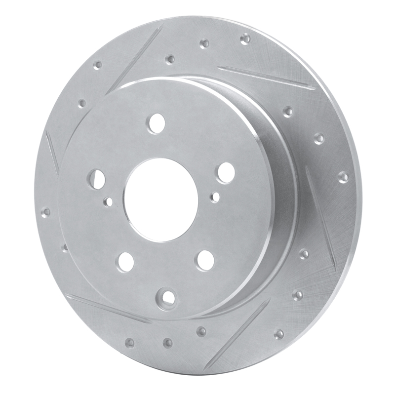 Picture of RNC Brake Rotor - Drill & Slot - R1 06-18 Lexus HS250H Rear Left Drilled & Slotted Silver Brake Rotor rnc631-76134L
