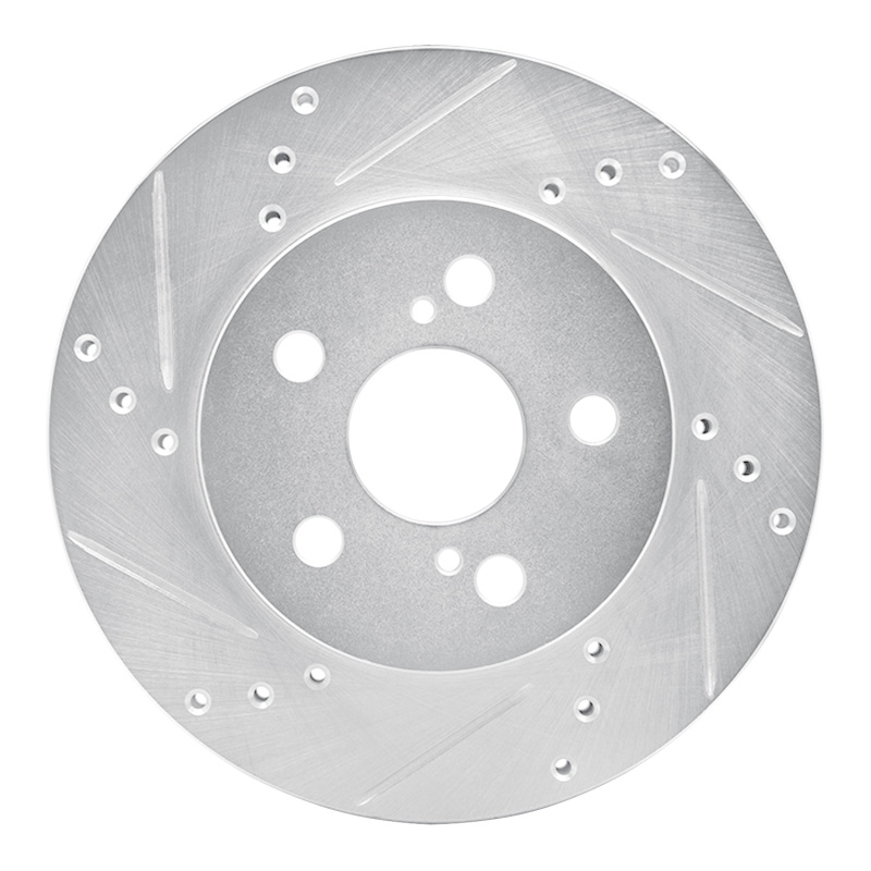 Picture of RNC Brake Rotor - Drill & Slot - R1 16-22 Toyota Prius Front Left Drilled & Slotted Silver Brake Rotor rnc631-76151L