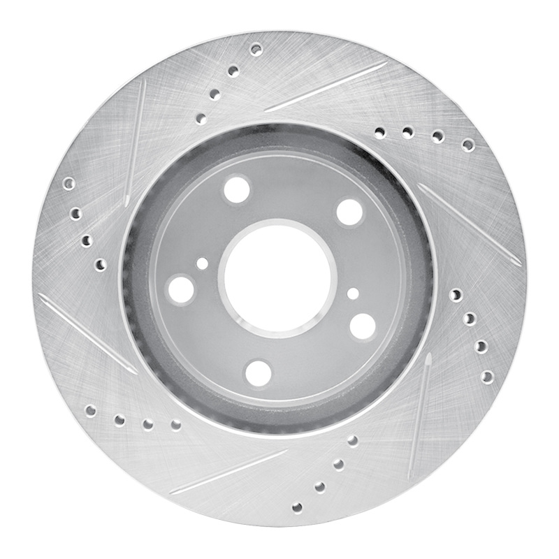 Picture of RNC Brake Rotor - Drill & Slot - R1 06-18 Lexus HS250H Front Right Drilled & Slotted Silver Brake Rotor rnc631-76135R