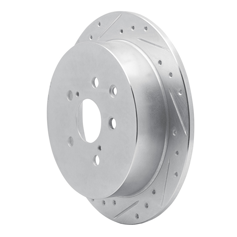 Picture of RNC Brake Rotor - Drill & Slot - R1 10-20 Lexus RX450h Rear Left Drilled & Slotted Silver Brake Rotor rnc631-76141L