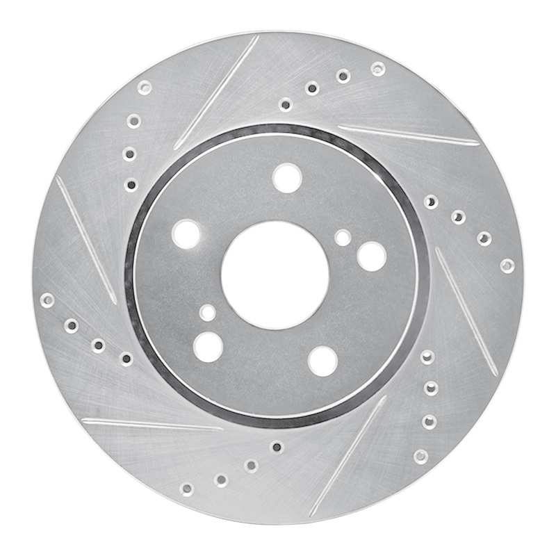 Picture of RNC Brake Rotor - Drill & Slot - R1 18-22 Toyota C-HR Front Left Drilled & Slotted Silver Brake Rotor rnc631-76153L
