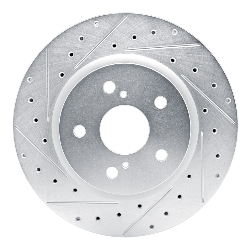 Picture of RNC Brake Rotor - Drill & Slot - R1 18-25 Lexus ES250 Front Left Drilled & Slotted Silver Brake Rotor rnc631-76154L