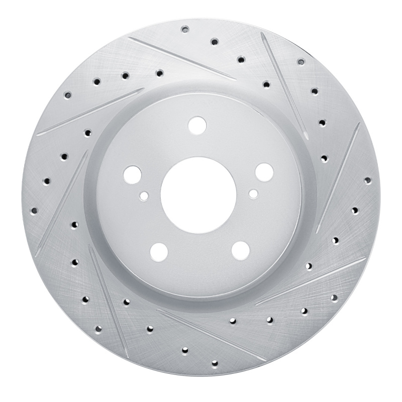 Picture of RNC Brake Rotor - Drill & Slot - R1 18-25 Lexus UX250h Front Right Drilled & Slotted Silver Brake Rotor rnc631-76154R