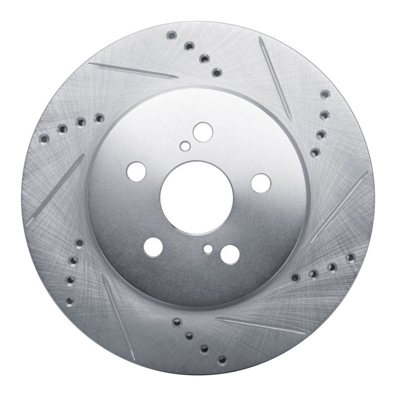 Picture of RNC Brake Rotor - Drill & Slot - R1 19-25 Toyota Prius Prime Front Right Drilled & Slotted Silver Brake Rotor rnc631-76155R
