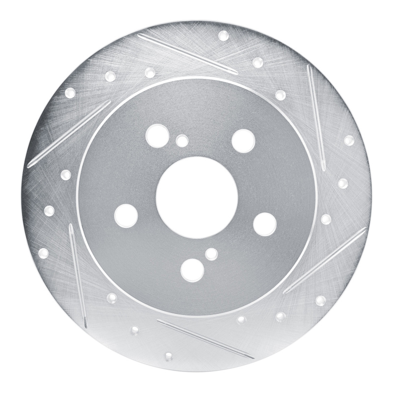 Picture of RNC Brake Rotor - Drill & Slot - R1 19-25 Toyota Corolla (Mexico) Rear Right Drilled & Slotted Silver Brake Rotor rnc631-76156R