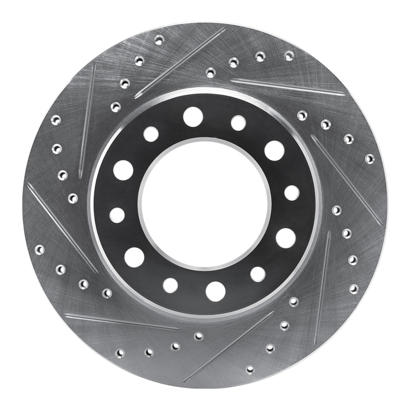 Picture of RNC Brake Rotor - Drill & Slot - R1 76-89 Toyota Land Cruiser Front Left Drilled & Slotted Silver Brake Rotor rnc631-76169L