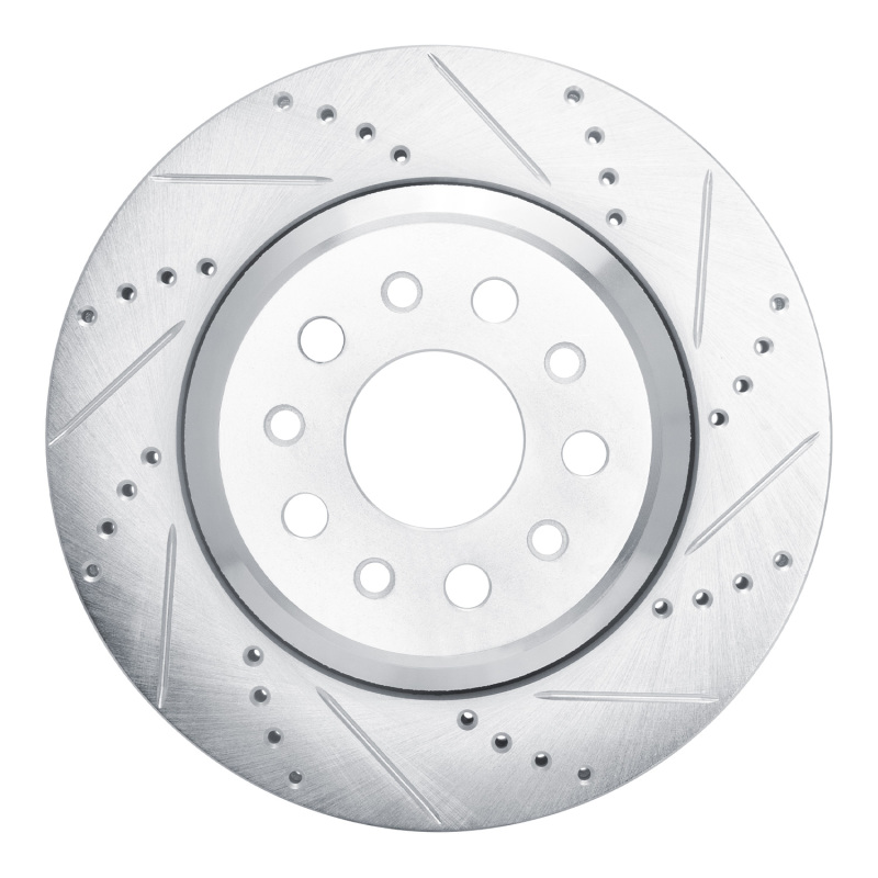 Picture of RNC Brake Rotor - Drill & Slot - R1 14-16 Maserati Ghibli Rear Right Drilled & Slotted Silver Brake Rotor rnc631-79003R