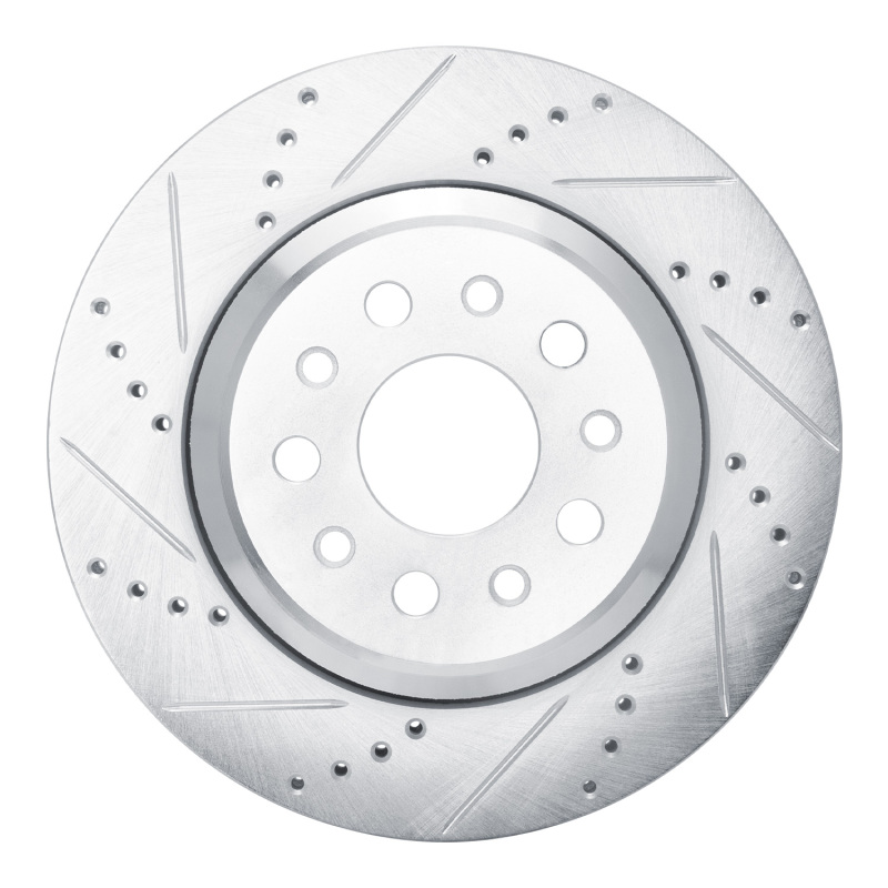 Picture of RNC Brake Rotor - Drill & Slot - R1 14-16 Maserati Ghibli Rear Left Drilled & Slotted Silver Brake Rotor rnc631-79003L