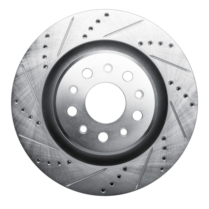Picture of RNC Brake Rotor - Drill & Slot - R1 17-24 Maserati LeVante Rear Left Drilled & Slotted Silver Brake Rotor rnc631-79010L