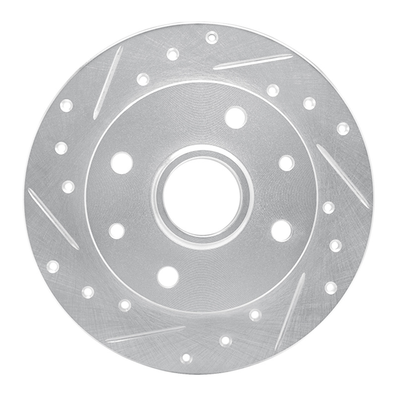 Picture of RNC Brake Rotor - Drill & Slot - R1 81-85 Mazda RX-7 Rear Left Drilled & Slotted Silver Brake Rotor rnc631-80000L