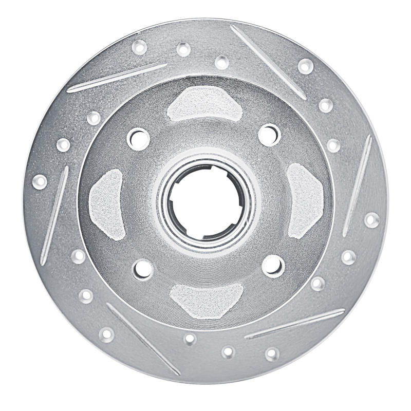 Picture of RNC Brake Rotor - Drill & Slot - R1 79-82 Mazda 626 Front Right Drilled & Slotted Silver Brake Rotor rnc631-80002R
