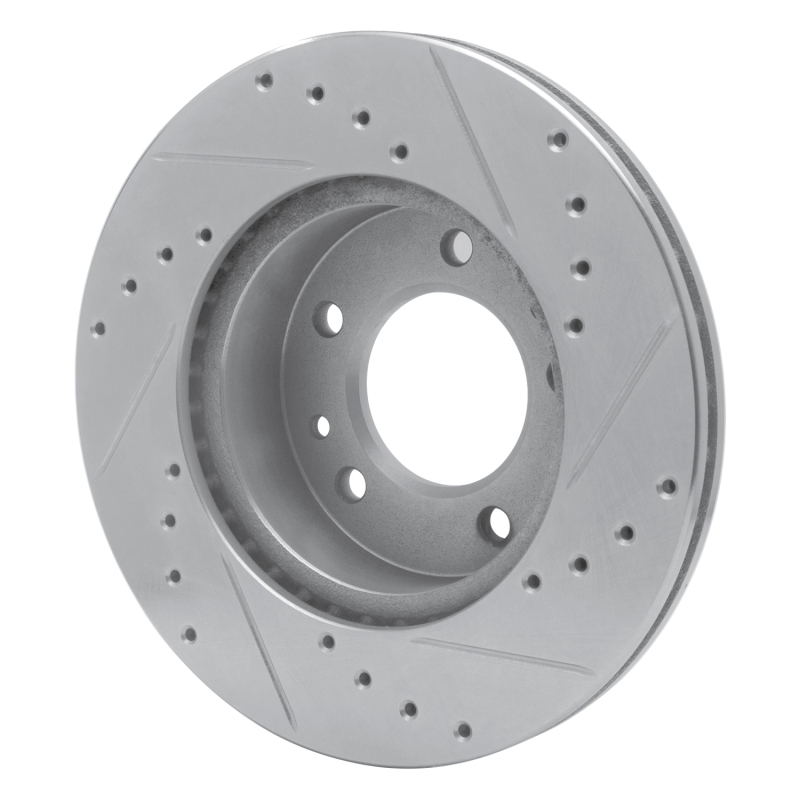 Picture of RNC Brake Rotor - Drill & Slot - R1 86-91 Mazda RX-7 Front Left Drilled & Slotted Silver Brake Rotor rnc631-80013L