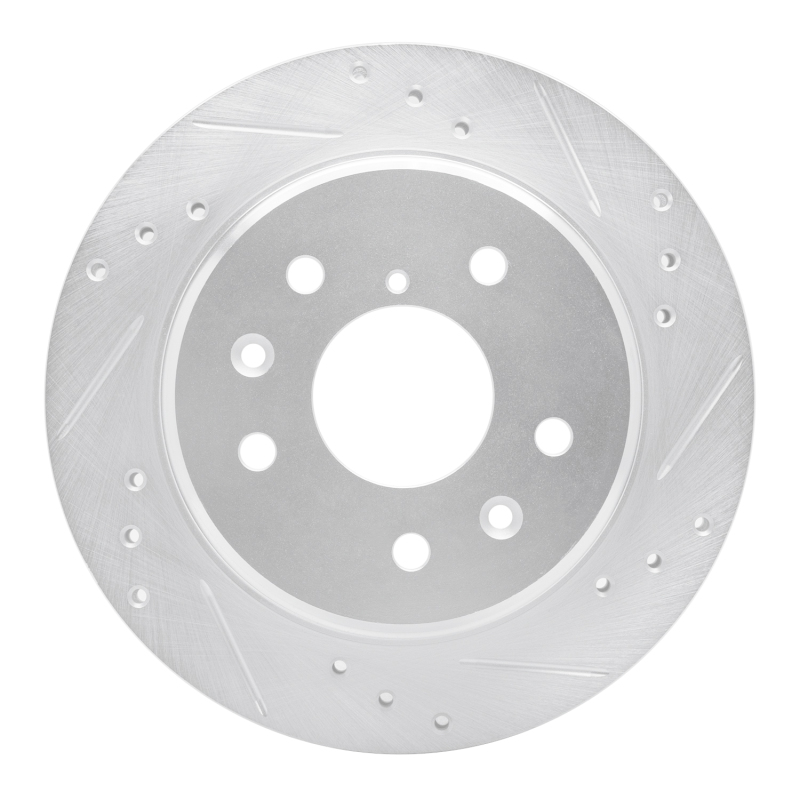 Picture of RNC Brake Rotor - Drill & Slot - R1 86-91 Mazda RX-7 Rear Right Drilled & Slotted Silver Brake Rotor rnc631-80015R