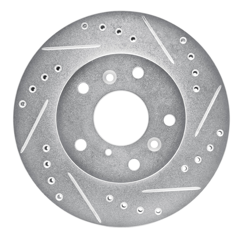 Picture of RNC Brake Rotor - Drill & Slot - R1 88-92 Ford Probe Front Right Drilled & Slotted Silver Brake Rotor rnc631-80016R