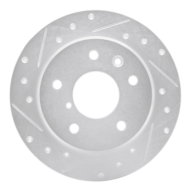 Picture of RNC Brake Rotor - Drill & Slot - R1 89-91 Mazda RX-7 Rear Left Drilled & Slotted Silver Brake Rotor rnc631-80024L
