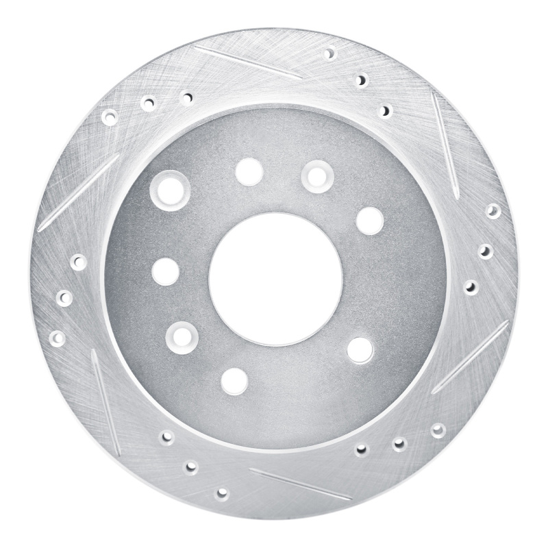Picture of RNC Brake Rotor - Drill & Slot - R1 90-91 Mazda 929 Rear Right Drilled & Slotted Silver Brake Rotor rnc631-80026R