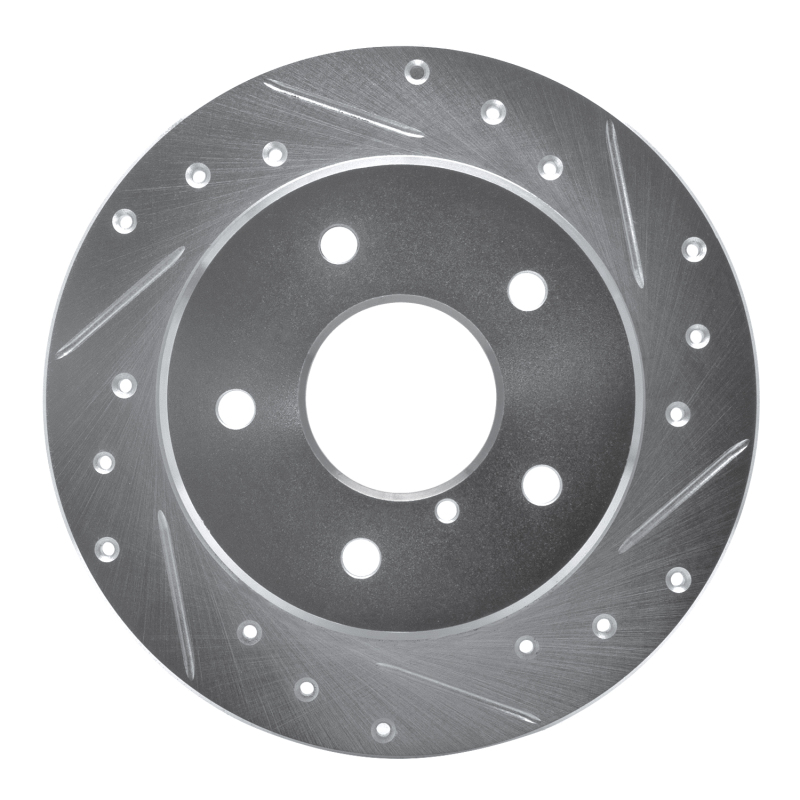 Picture of RNC Brake Rotor - Drill & Slot - R1 89-91 Mazda RX-7 Rear Right Drilled & Slotted Silver Brake Rotor rnc631-80024R
