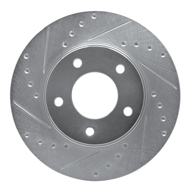 Picture of RNC Brake Rotor - Drill & Slot - R1 92-03 Mazda Protege Front Left Drilled & Slotted Silver Brake Rotor rnc631-80027L