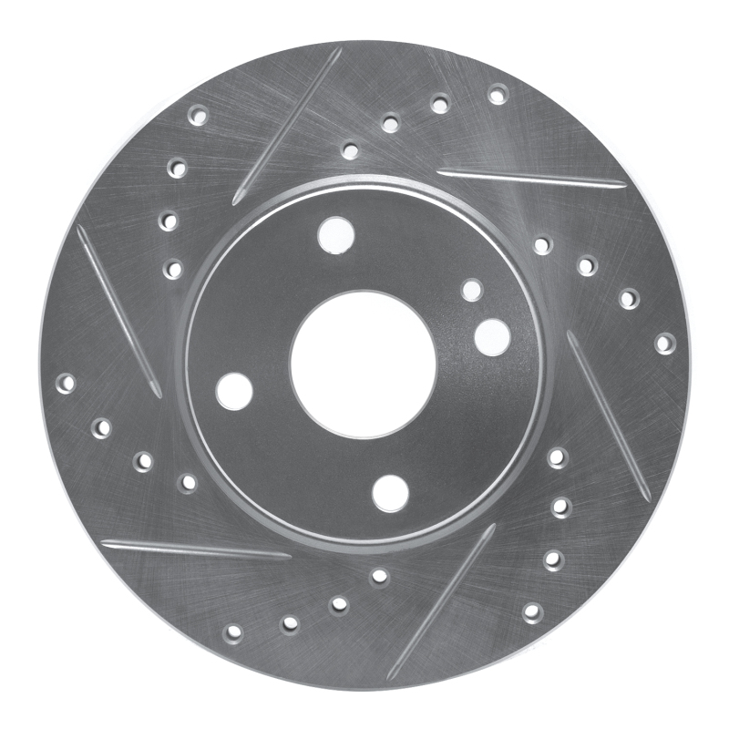 Picture of RNC Brake Rotor - Drill & Slot - R1 94-02 Mazda Miata Front Left Drilled & Slotted Silver Brake Rotor rnc631-80030L