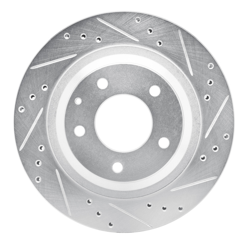 Picture of RNC Brake Rotor - Drill & Slot - R1 93-95 Mazda RX-7 Rear Right Drilled & Slotted Silver Brake Rotor rnc631-80032R