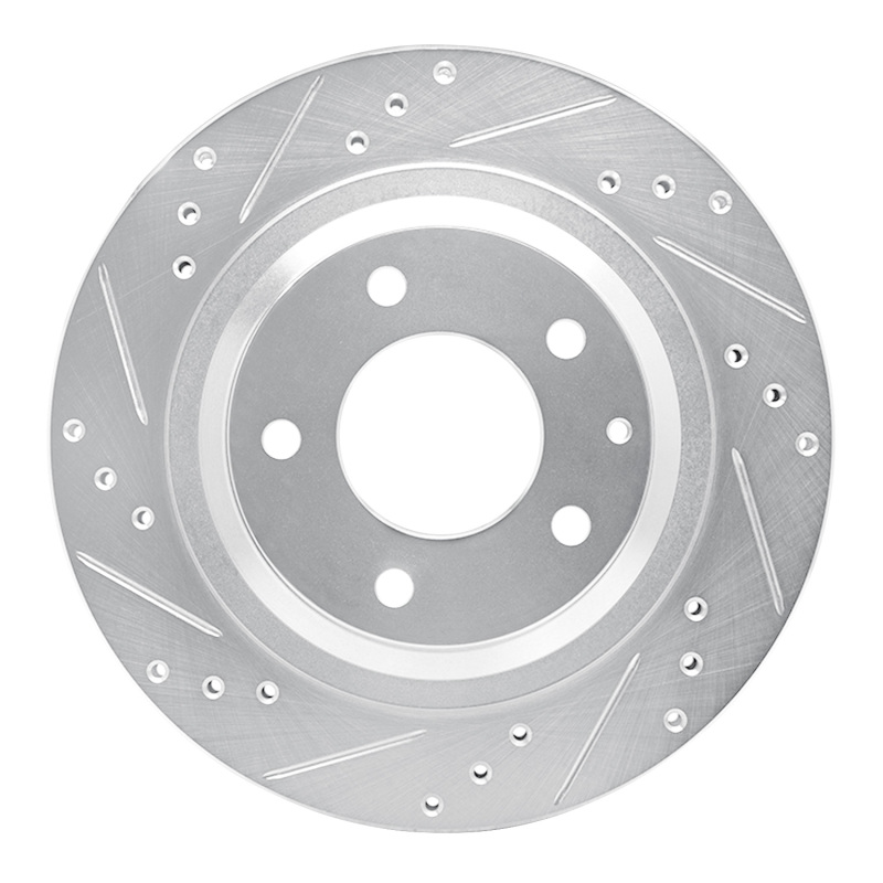 Picture of RNC Brake Rotor - Drill & Slot - R1 93-95 Mazda RX-7 Rear Left Drilled & Slotted Silver Brake Rotor rnc631-80032L