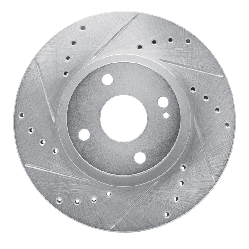 Picture of RNC Brake Rotor - Drill & Slot - R1 01-05 Mazda Miata Front Left Drilled & Slotted Silver Brake Rotor rnc631-80036L