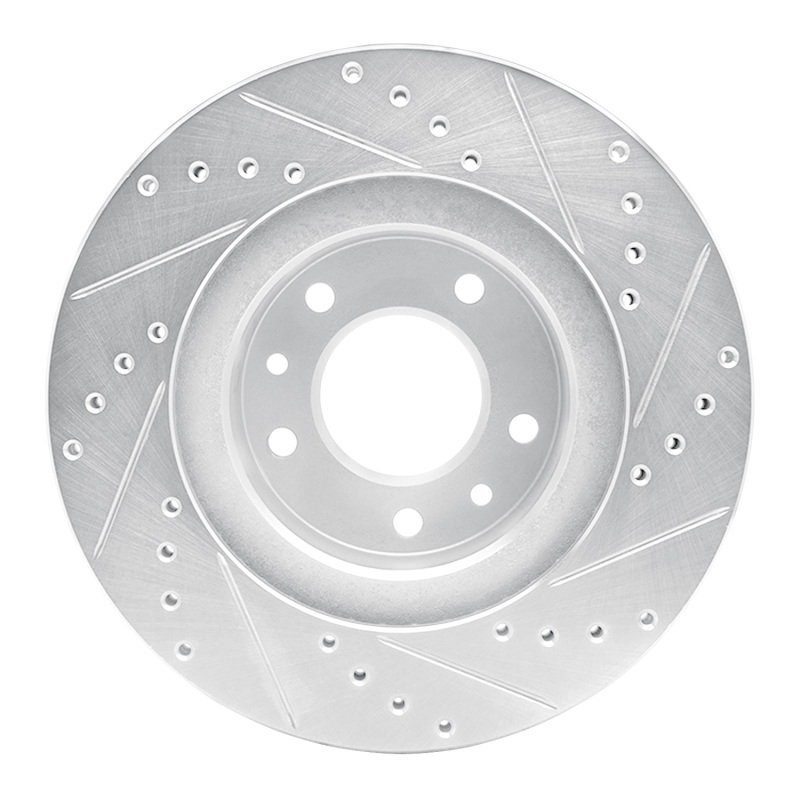 Picture of RNC Brake Rotor - Drill & Slot - R1 93-95 Mazda RX-7 Front Left Drilled & Slotted Silver Brake Rotor rnc631-80031L
