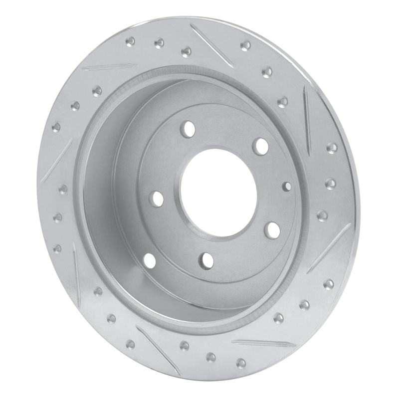 Picture of RNC Brake Rotor - Drill & Slot - R1 95-02 Mazda Millenia Rear Left Drilled & Slotted Silver Brake Rotor rnc631-80033L
